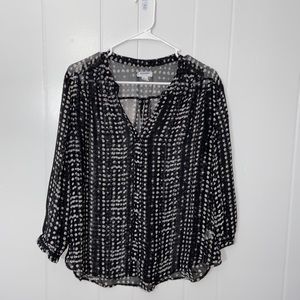 Old Navy Semi-Sheer Patterned Blouse
